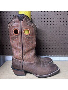 Ariat Mens Wildstock Brown Cowhide Leather Square Toe Cowboy Boots #10005876 11D